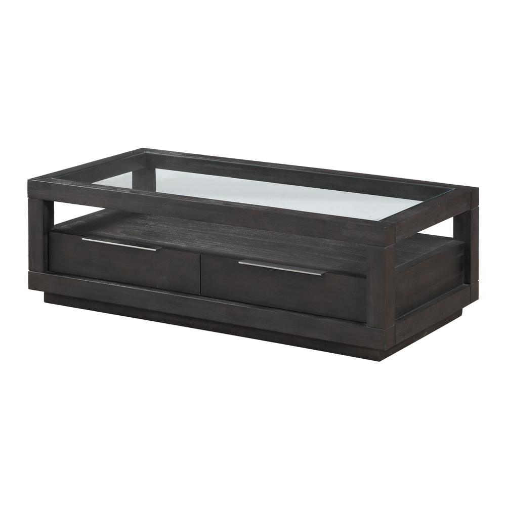 Oxford Two Drawer Rectangular Coffee Table in Basalt Grey. Picture 3