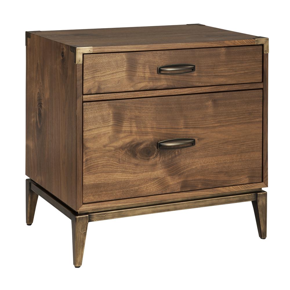 Adler Two Drawer Nightstand in Natural Walnut. Picture 3