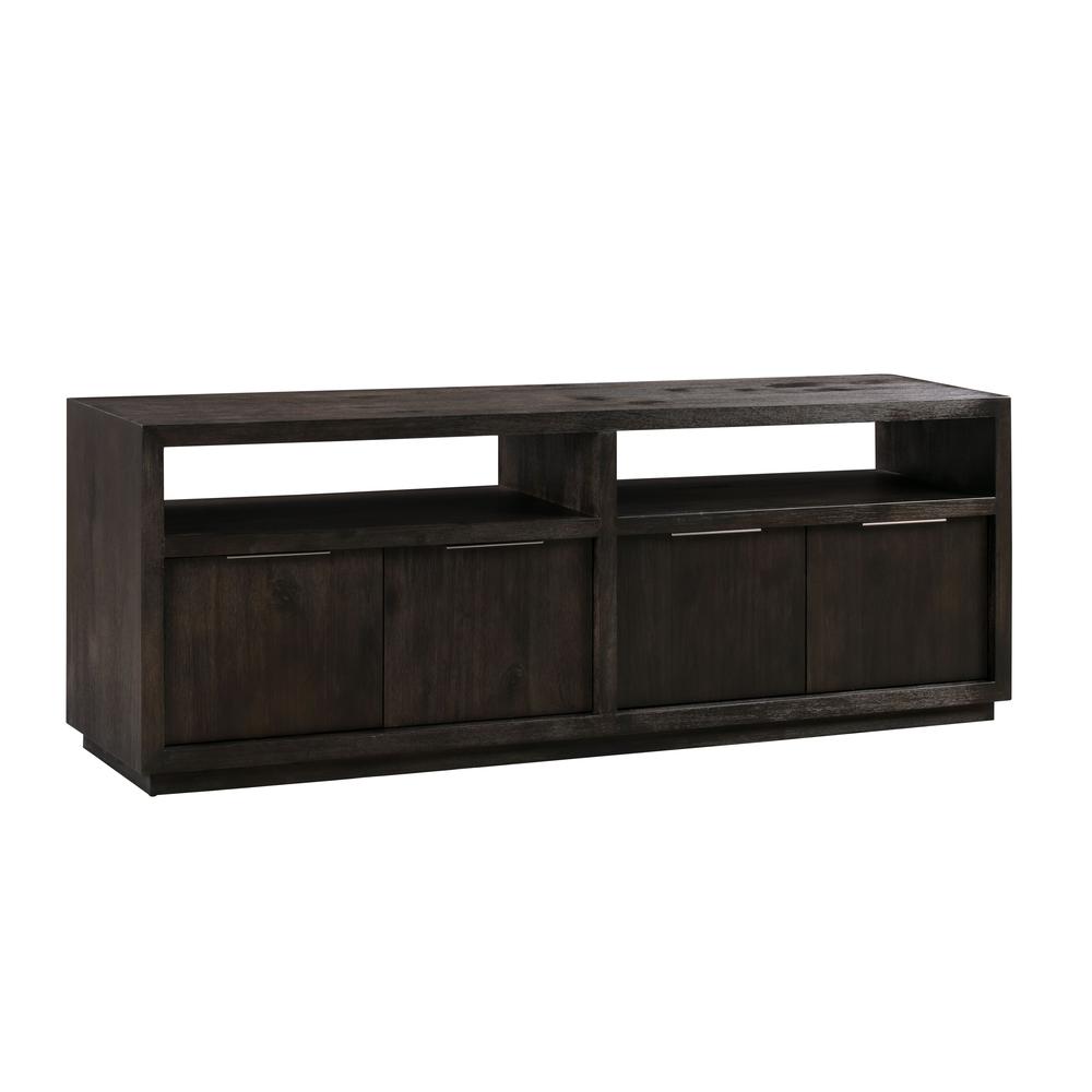 Oxford Solid Wood 74 inch Media Console in Basalt Grey. Picture 4