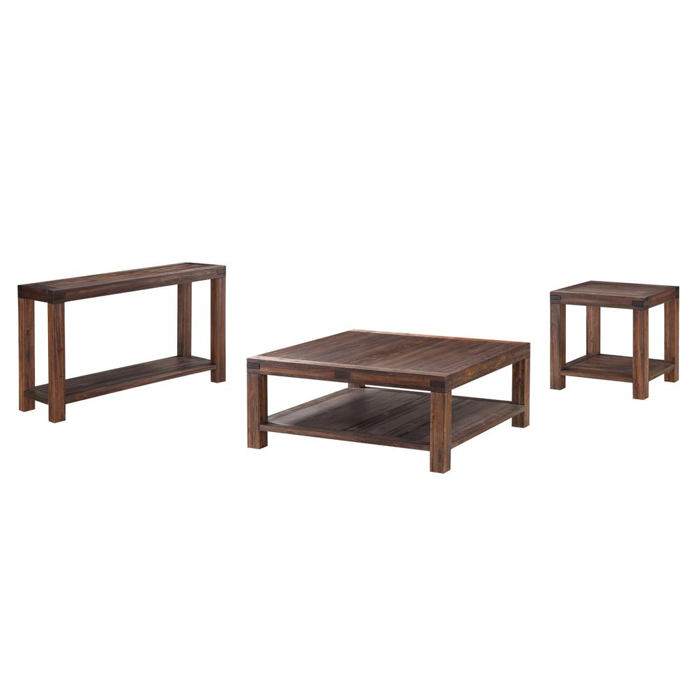 Meadow Solid Wood Square Coffee Table in Brick Brown. Picture 6