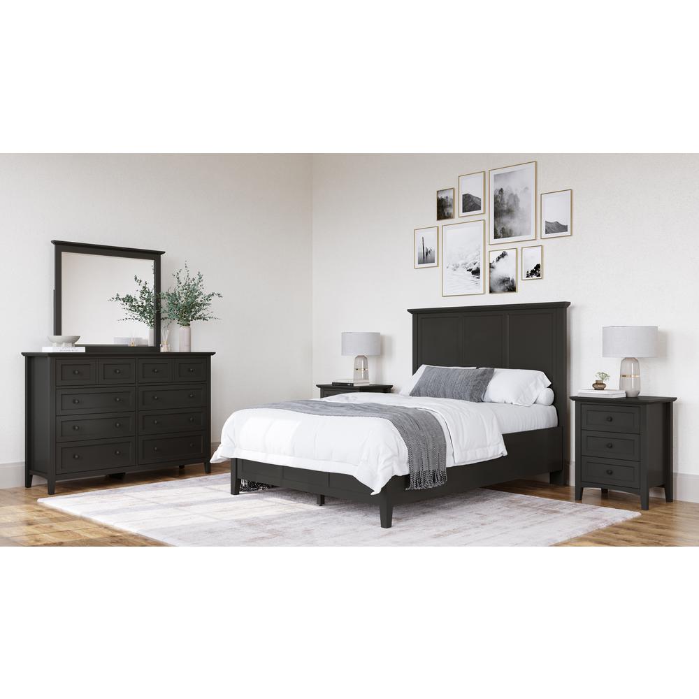 Grace Three Panel Bed in Raven Black. Picture 12