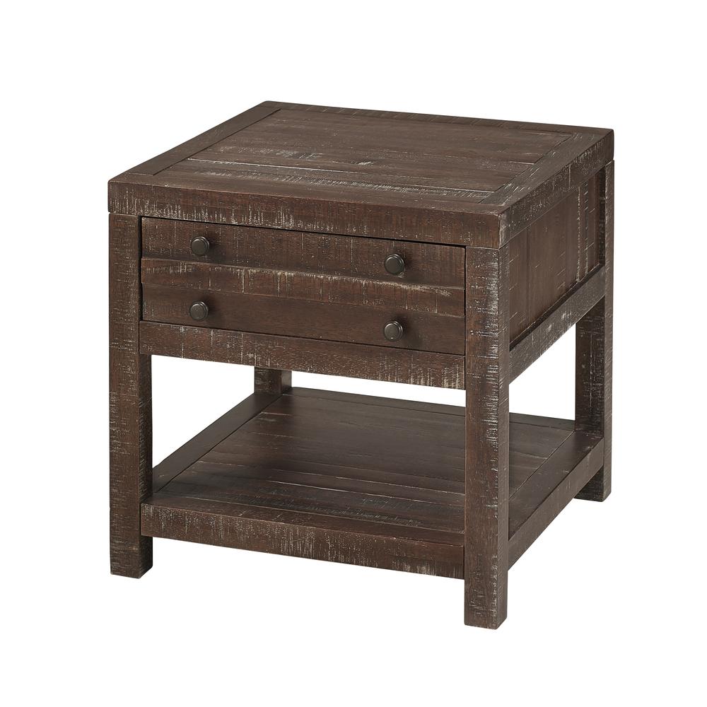 Townsend Solid Wood Side Table in Java. Picture 4
