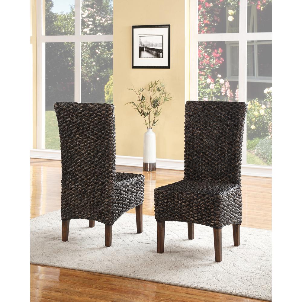Meadow Wicker Dining Chair in Brick Brown. Picture 1