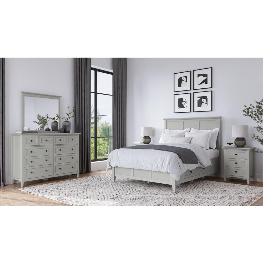 Grace Four Drawer Platform Storage Bed in Elephant Gray. Picture 9