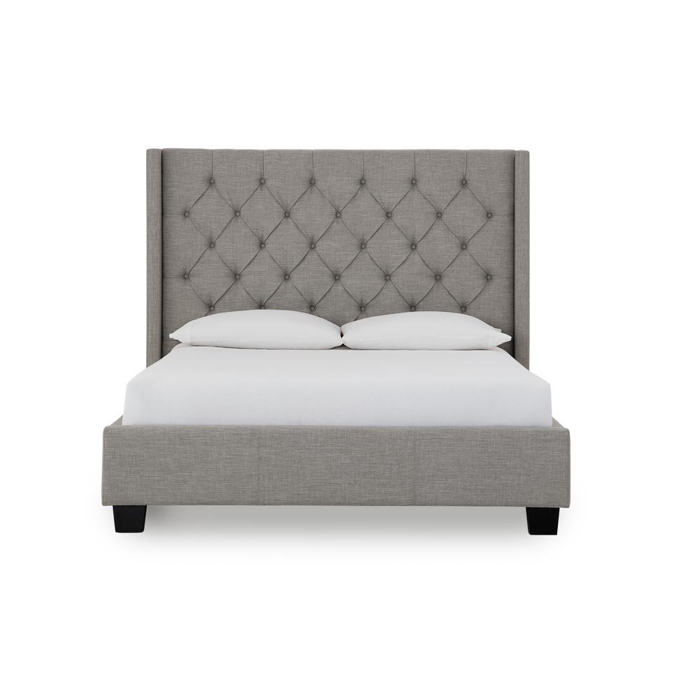 Verona Upholstered Platform Bed in Speckled Grey. Picture 3