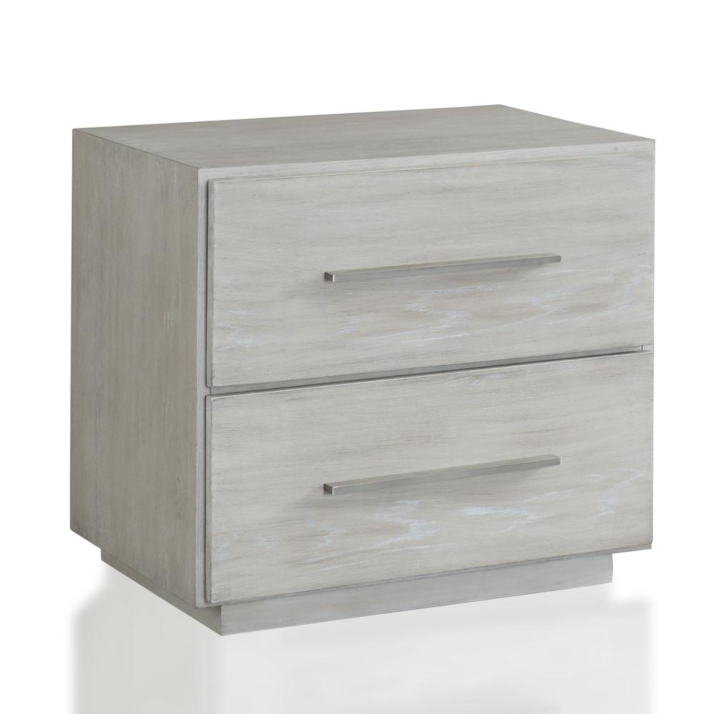Destination Two Drawer Nightstand in Cotton Grey. Picture 3