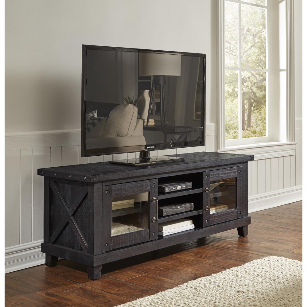 Yosemite Solid Wood Media Console in Cafe. Picture 1