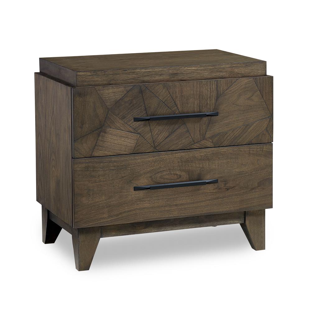 Broderick Two-Drawer Nightstand in Wild Oats Brown. Picture 5