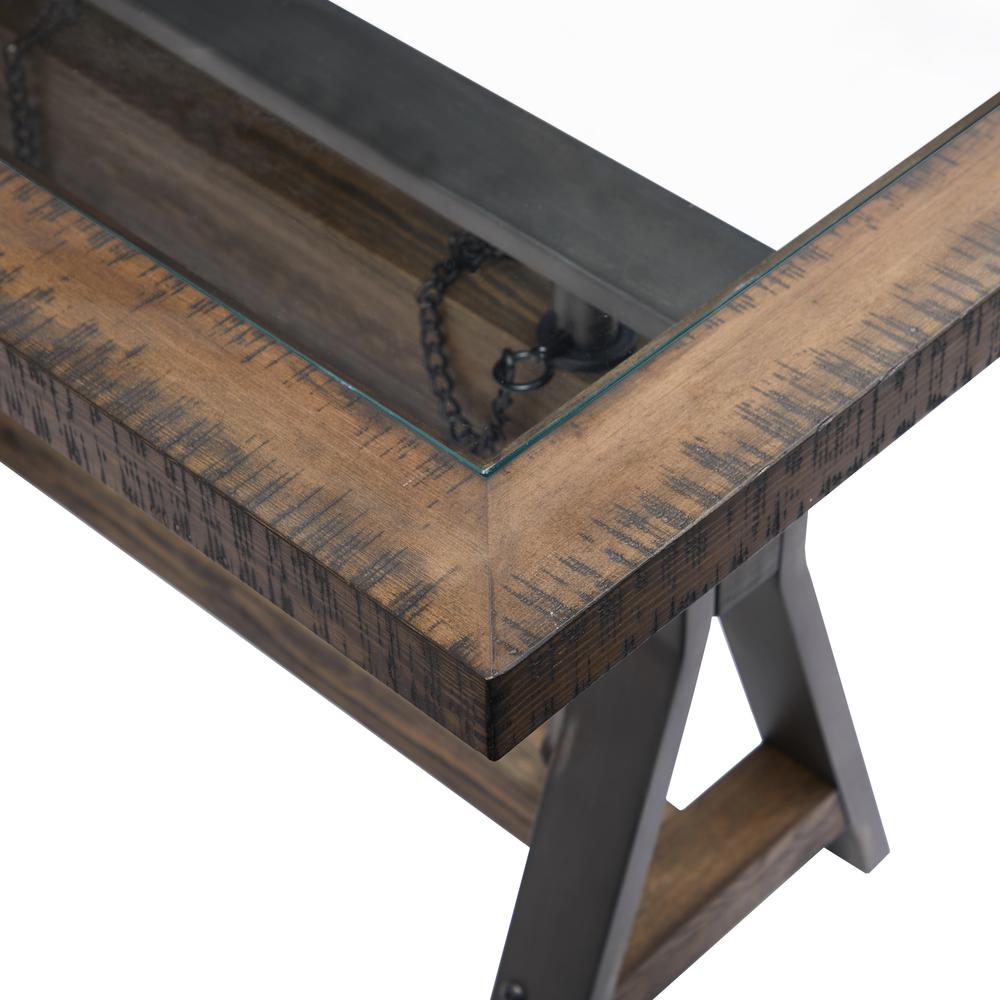 Medici Adjustable Desk in Charcoal Brown. Picture 7