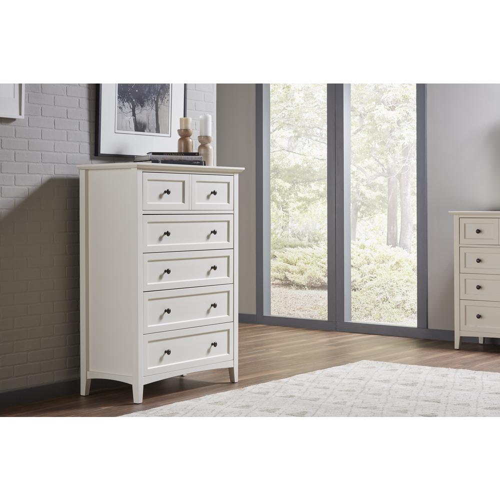 Paragon Five Drawer Chest in White (2024). Picture 1