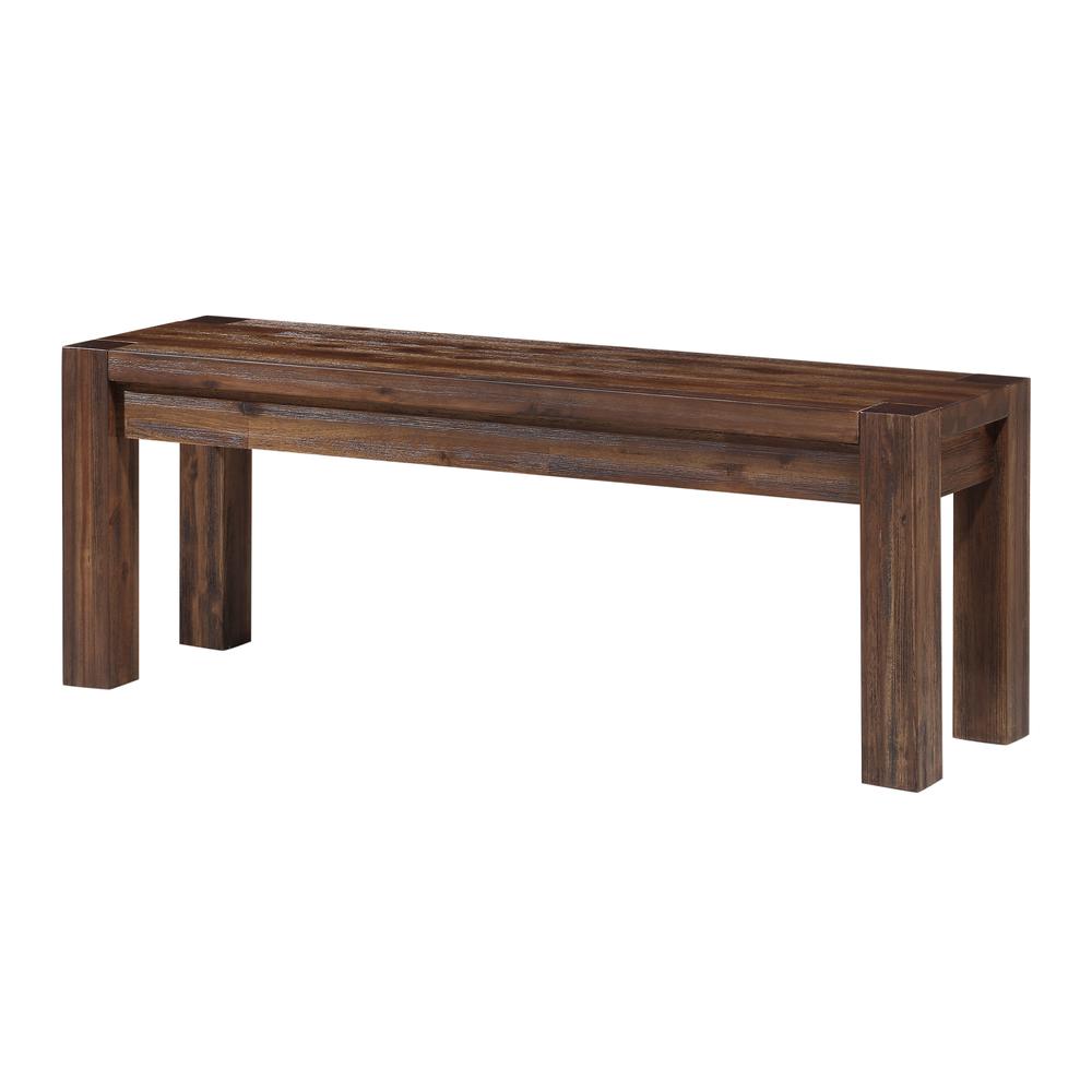 Meadow Solid Wood Bench in Brick Brown. Picture 3