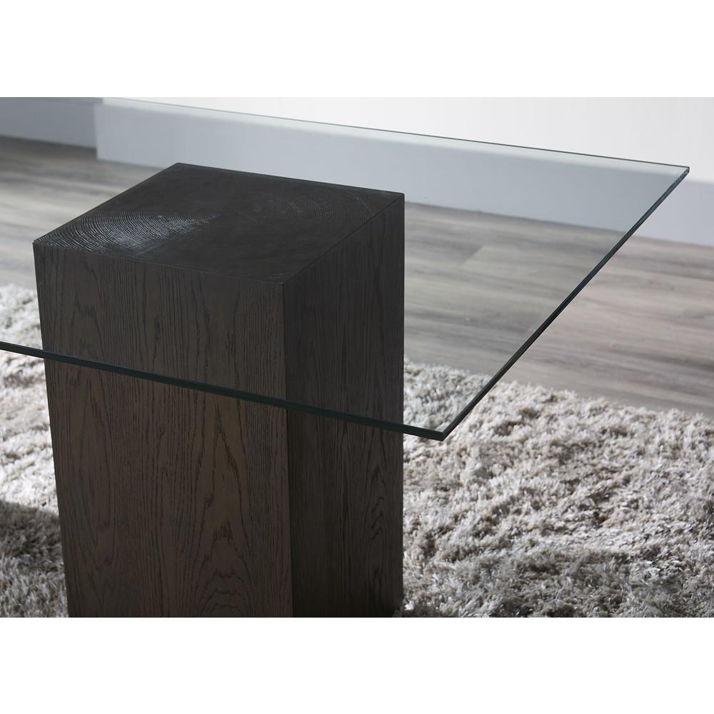 Modesto Rectangular Glass Table in French Roast. Picture 4