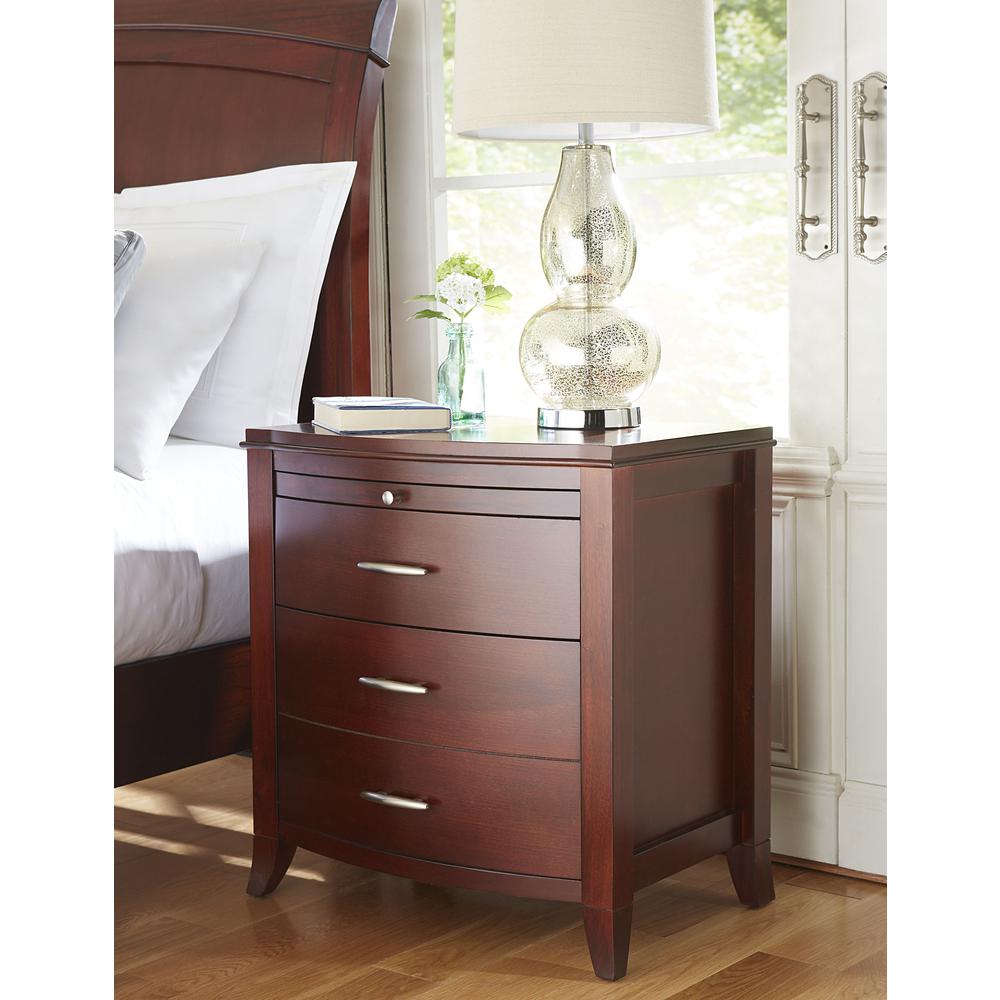 Brighton Charging Station Nightstand in Cinnamon. Picture 1