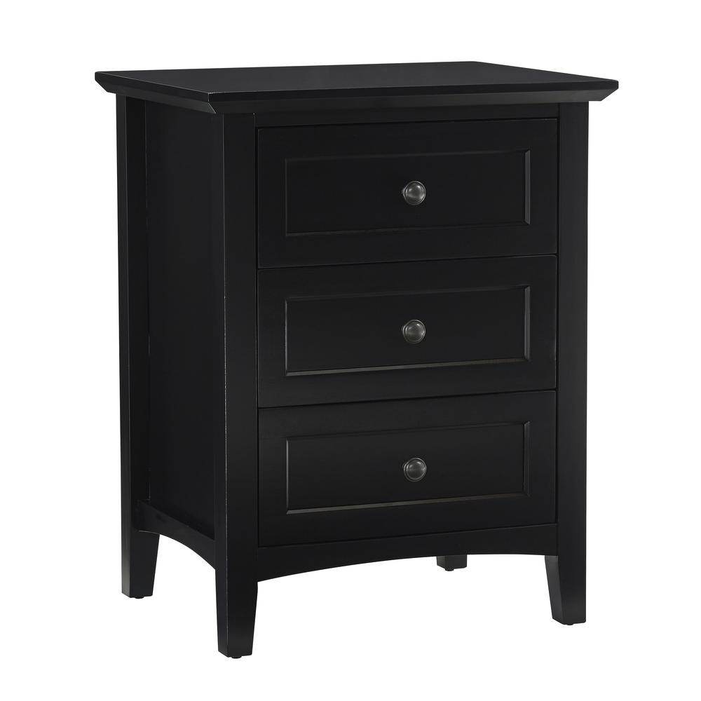Paragon Three-Drawer Nightstand in Black. Picture 3