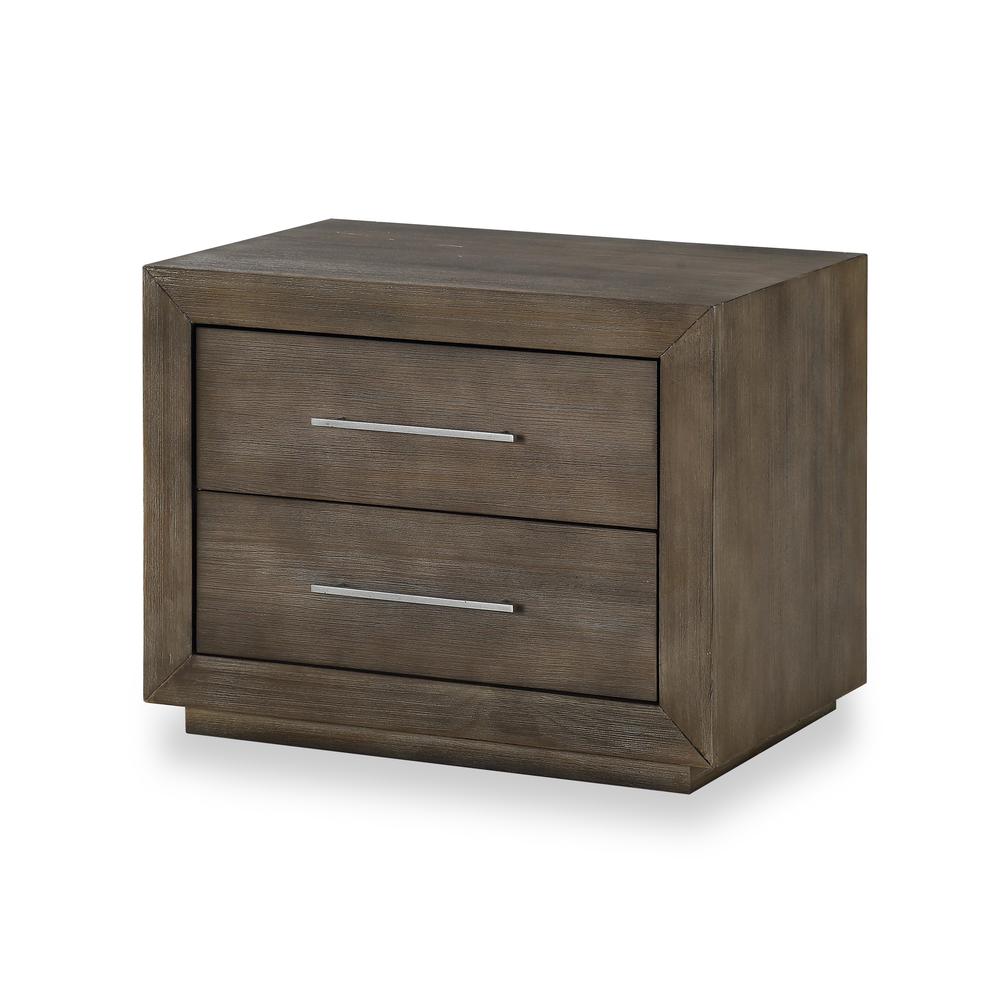 Melbourne Two Drawer Nightstand with USB in Dark Pine. Picture 4