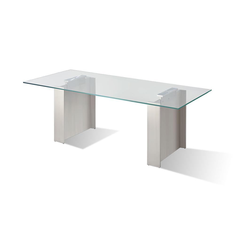 Omnia 104 inch Rectangular Dining Table Ultra Clear Glass. Picture 5