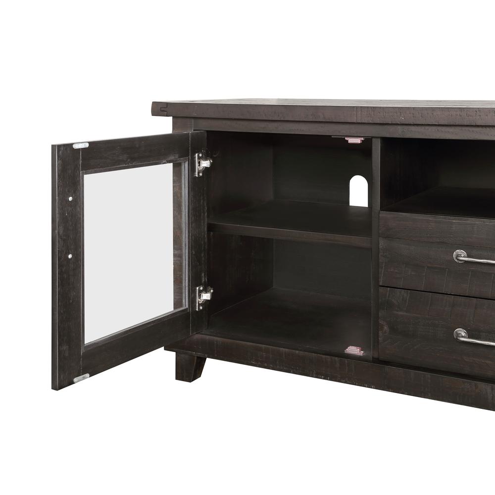 Yosemite Solid Wood Two Drawer Media Console in Cafe. Picture 5
