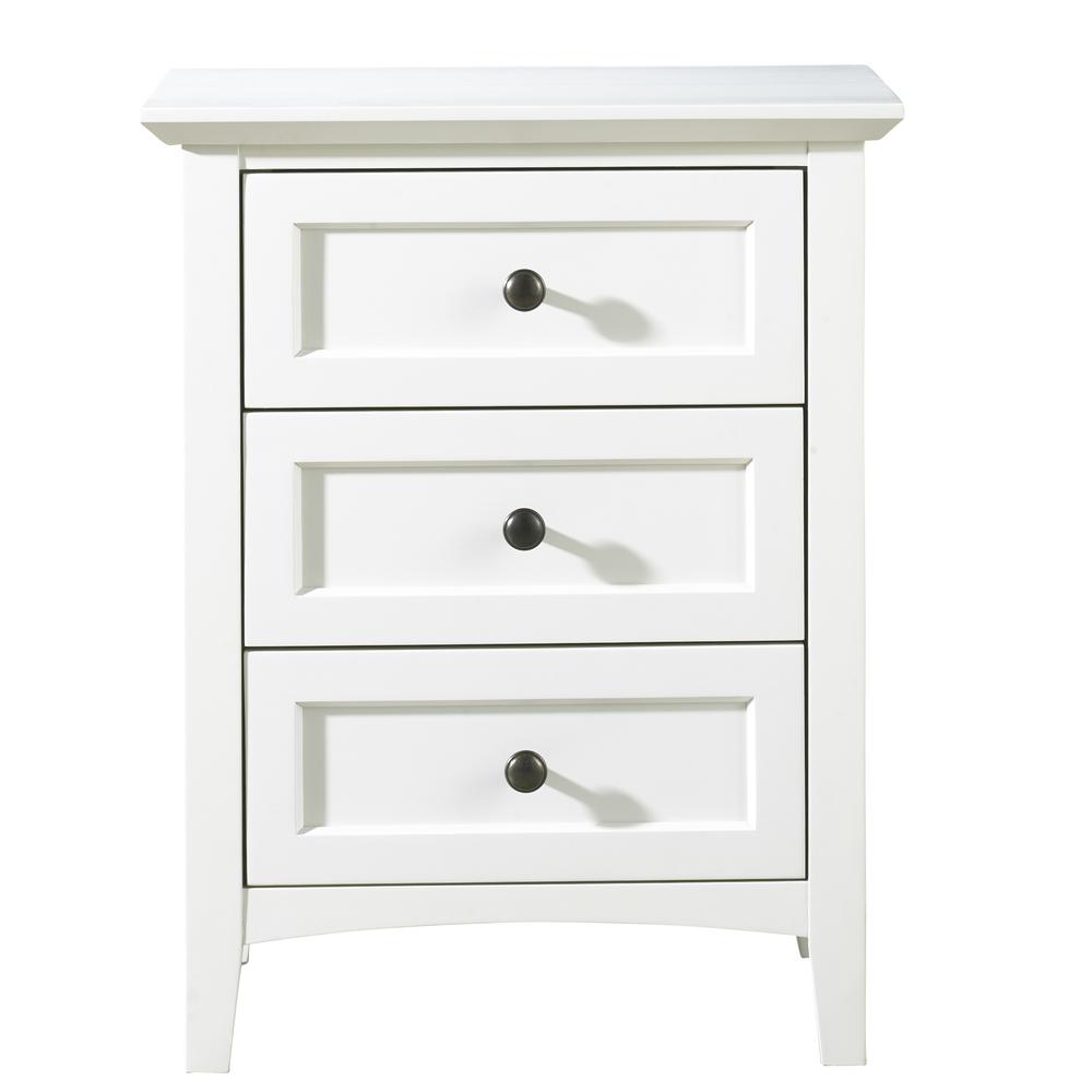 Paragon Three Drawer Nightstand in White. Picture 3