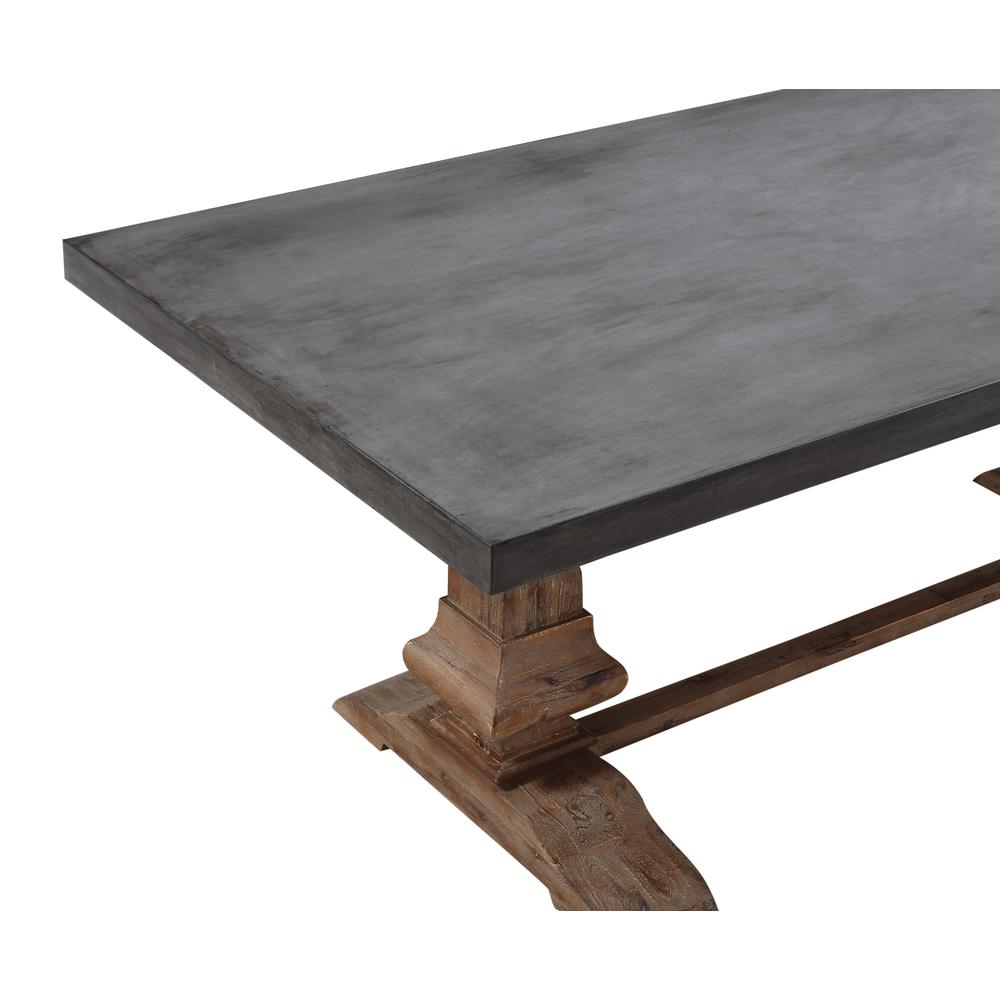 Thurston Concrete and Solid Wood Rectangular Dining Table. Picture 4