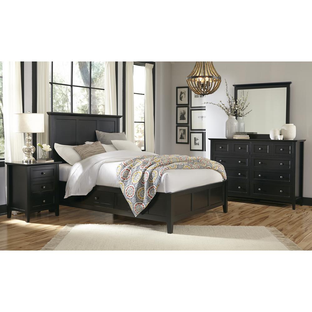 Paragon Four Drawer Wood Storage Bed in Black. Picture 3