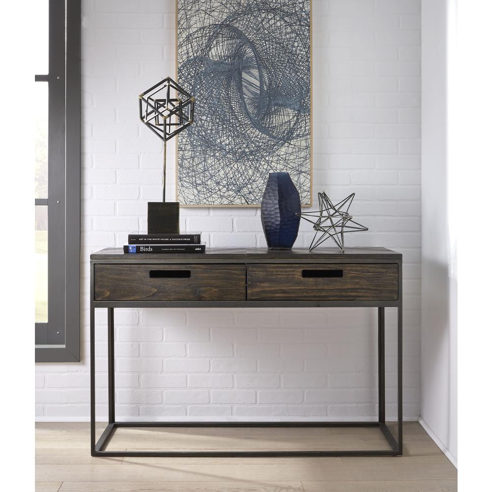 Bradley Two-Drawer Console Table in Double Fudge. Picture 1