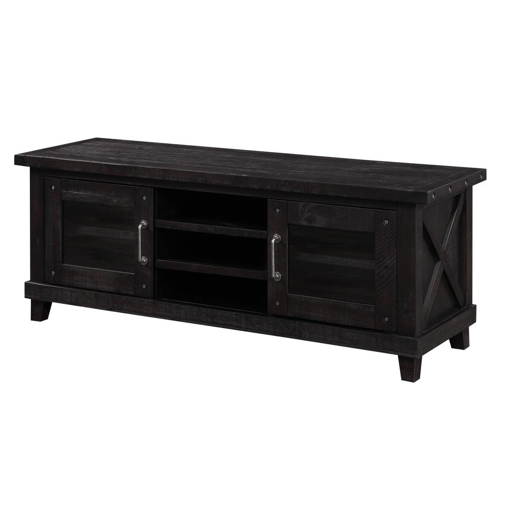 Yosemite Solid Wood Media Console in Cafe. Picture 4