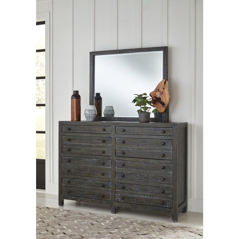 Townsend Solid Wood Eight Drawer Dresser in Gunmetal (2024). Picture 2