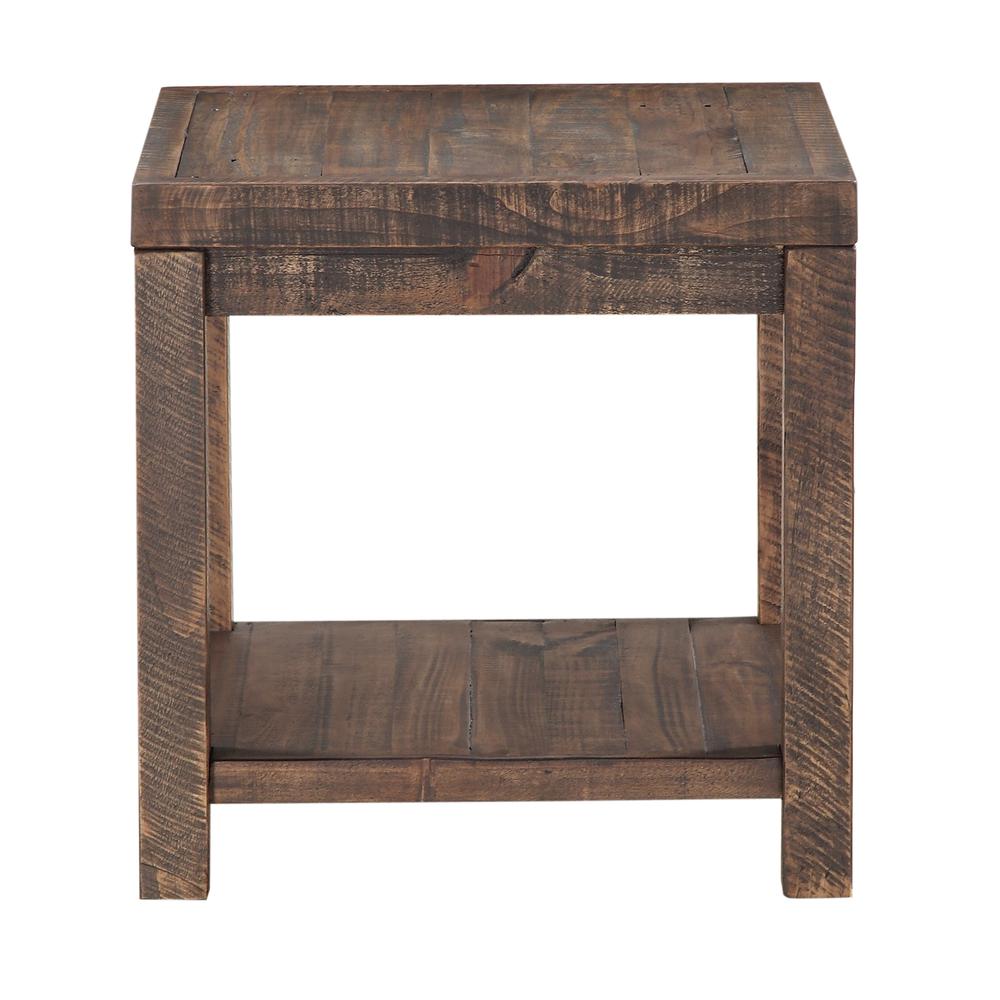 Craster Reclaimed Wood Square Side Table in Smoky Taupe. Picture 4