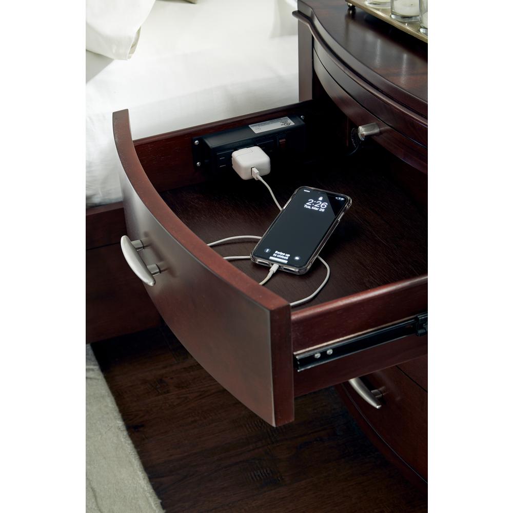 Brighton Charging Station Nightstand in Cinnamon. Picture 4