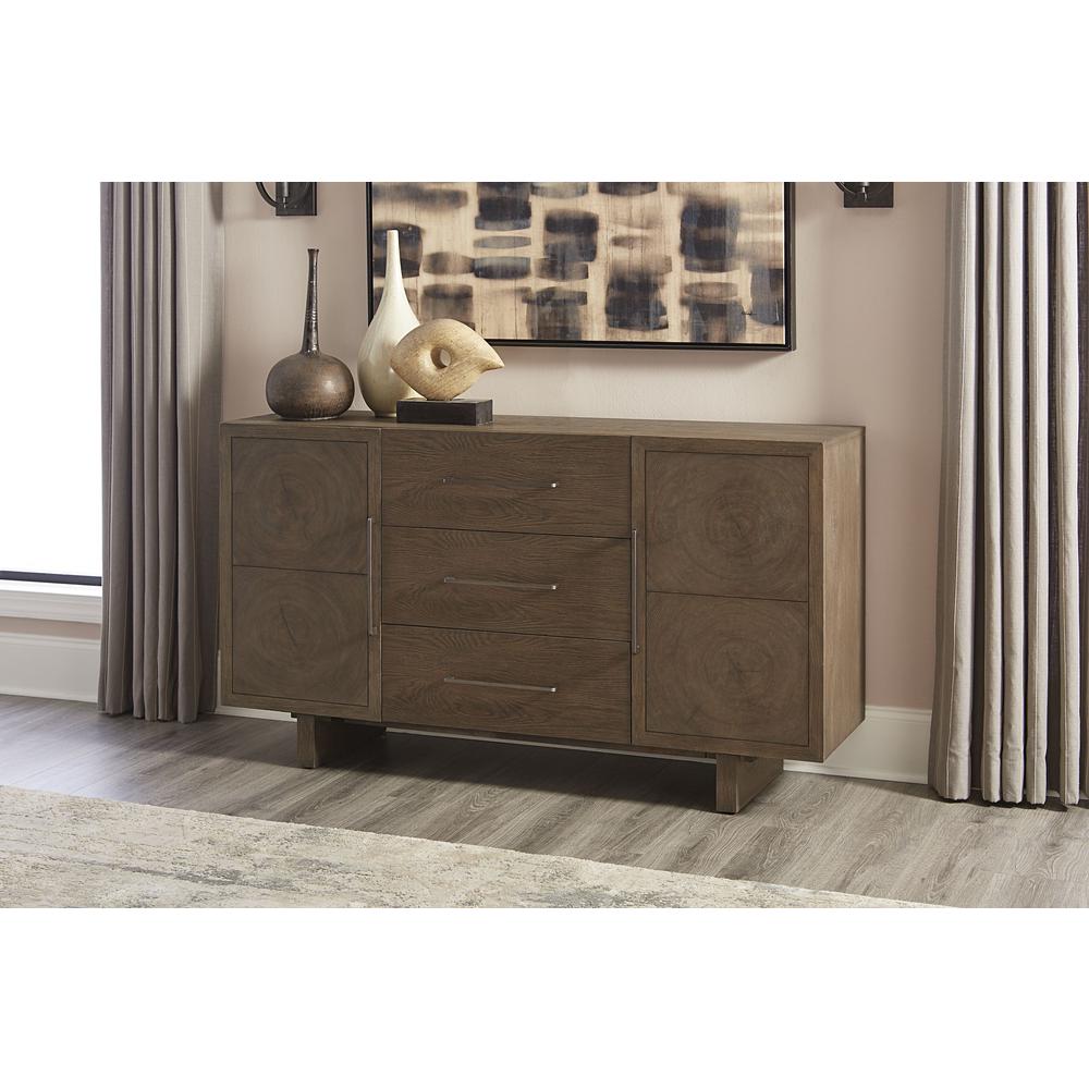 Oakland Three-Drawer Sideboard in Brunette. Picture 1