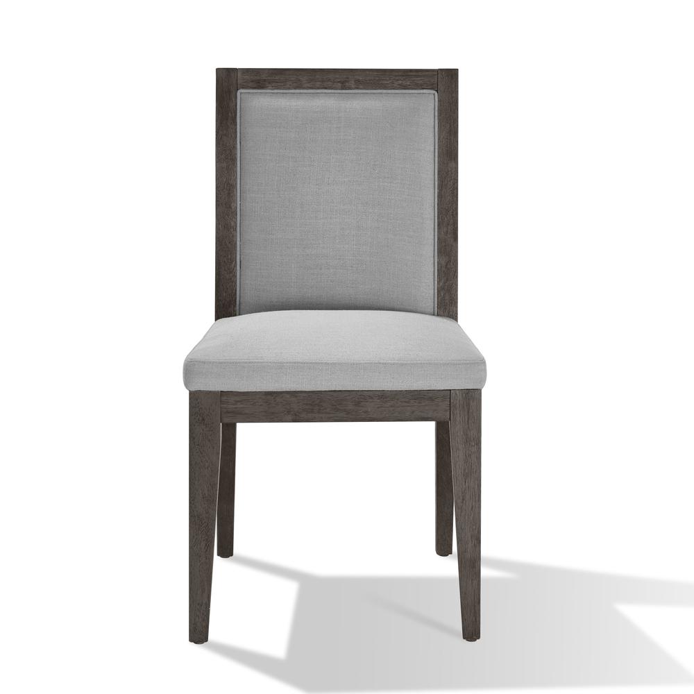 Modesto Wood Frame Upholstered Side Chair in Koala Linen and French Roast. Picture 4