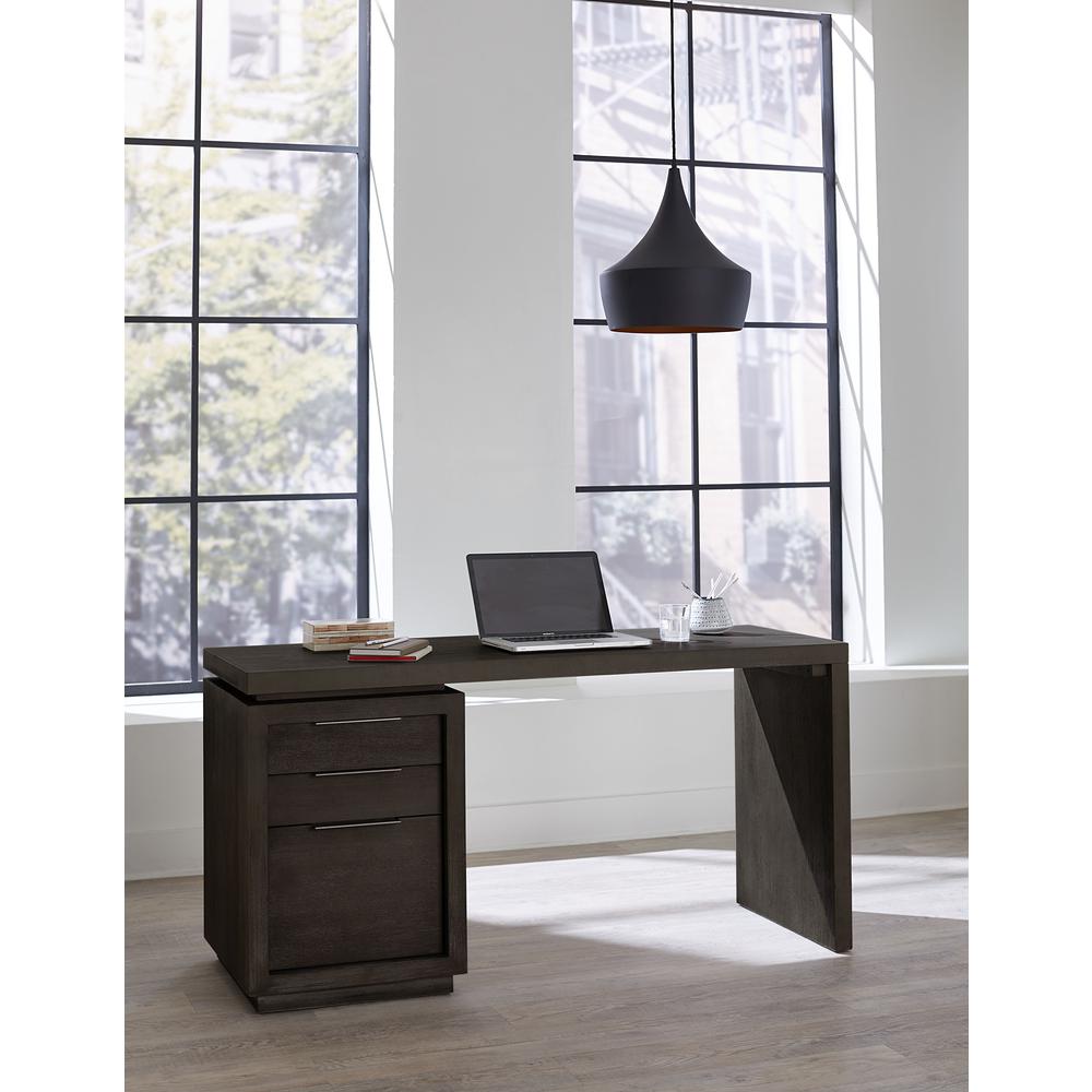 Oxford Single Pedestal Desk in Basalt Grey. Picture 1