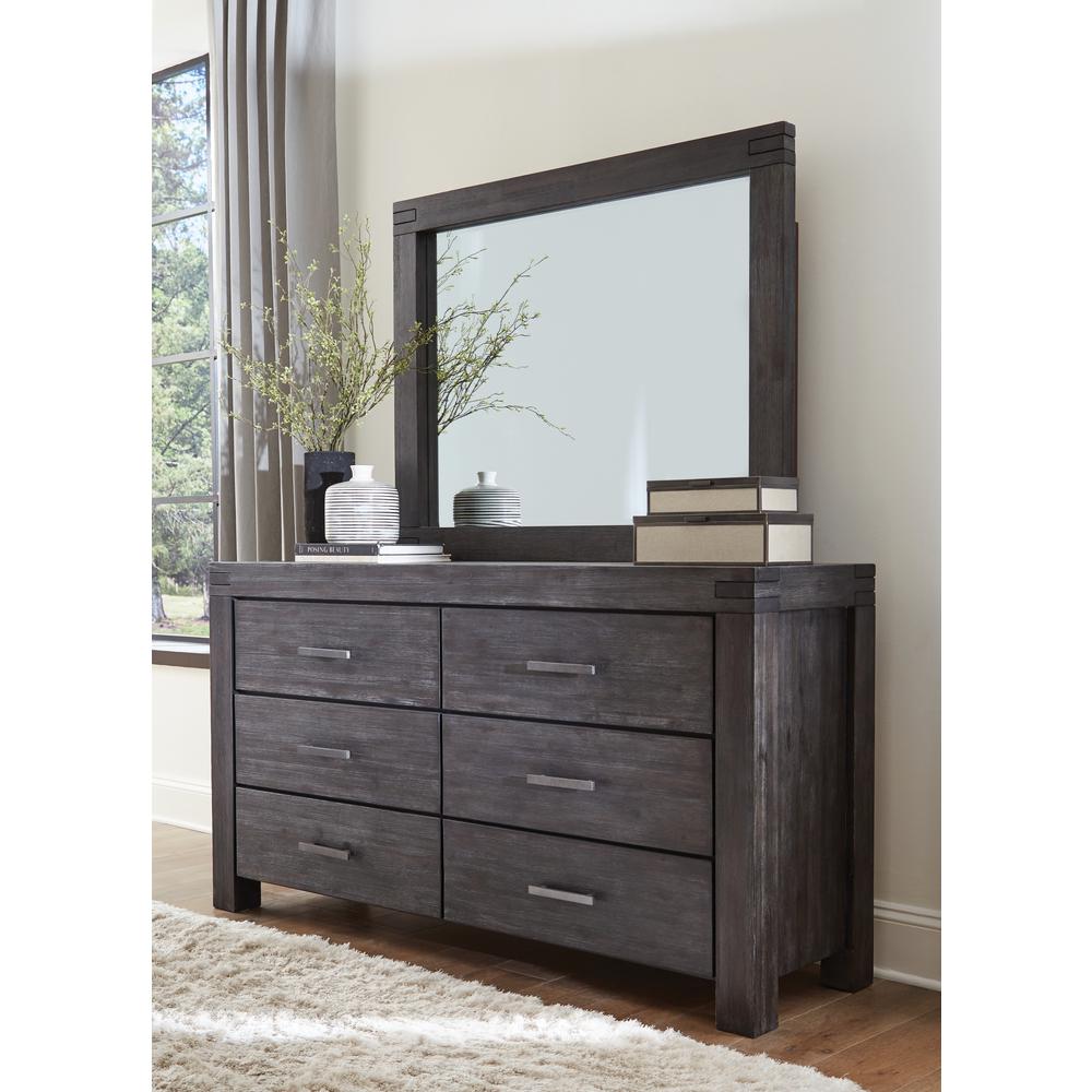 Meadow Six Drawer Solid Wood Dresser in Graphite (2024). Picture 2