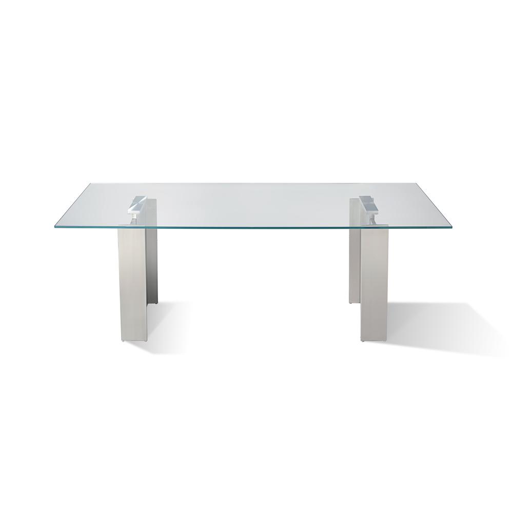 Omnia 104 inch Rectangular Dining Table Ultra Clear Glass. Picture 6