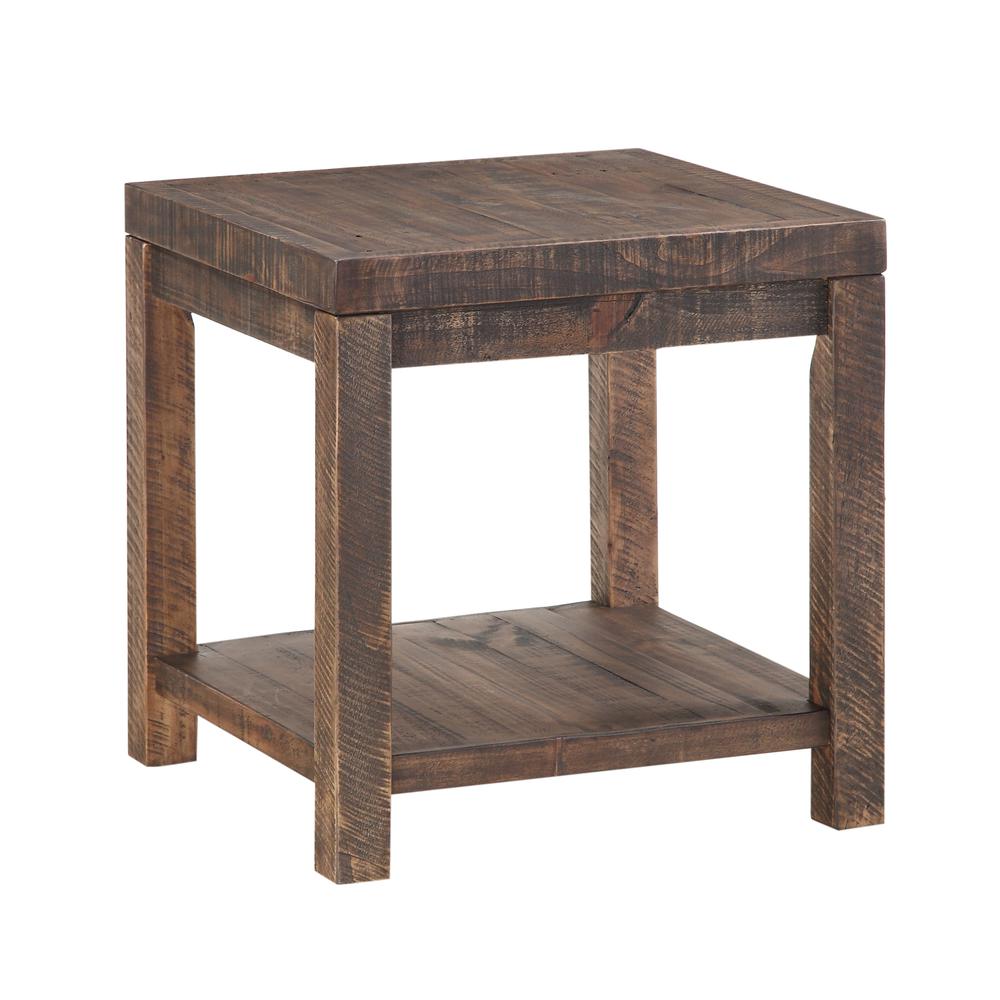 Craster Reclaimed Wood Square Side Table in Smoky Taupe. Picture 3