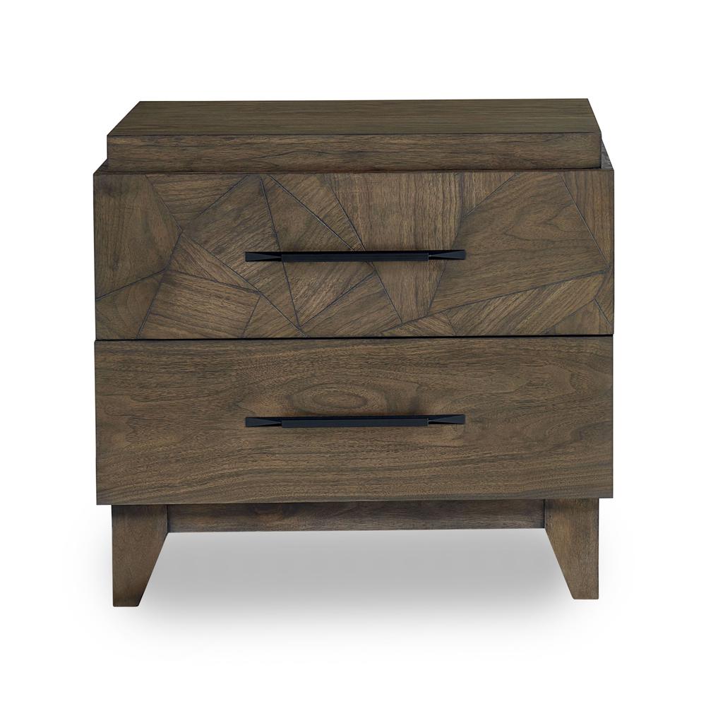 Broderick Two-Drawer Nightstand in Wild Oats Brown. Picture 6