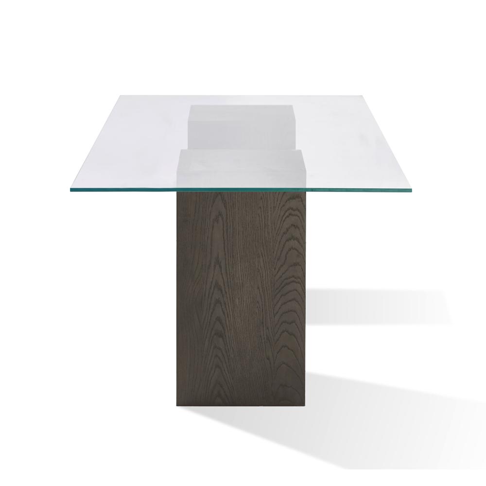 Modesto Rectangular Glass Table in French Roast. Picture 7