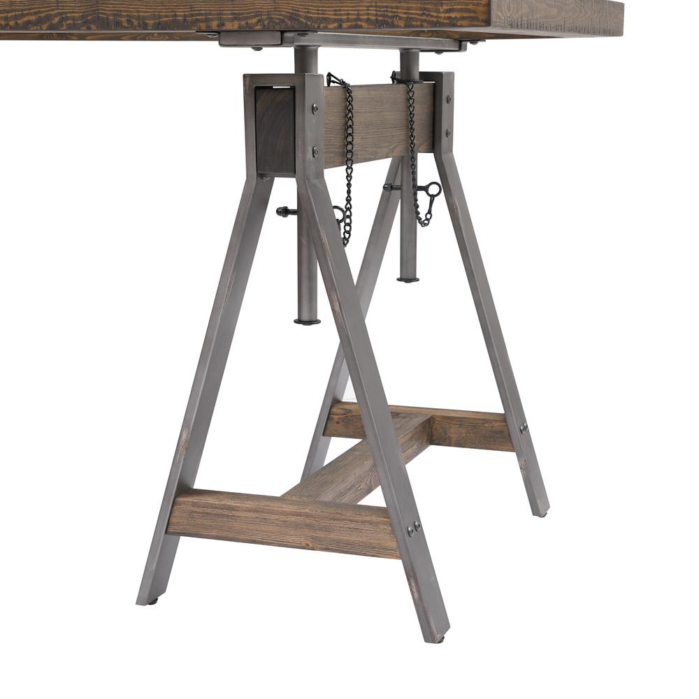 Medici Adjustable Desk in Charcoal Brown. Picture 8