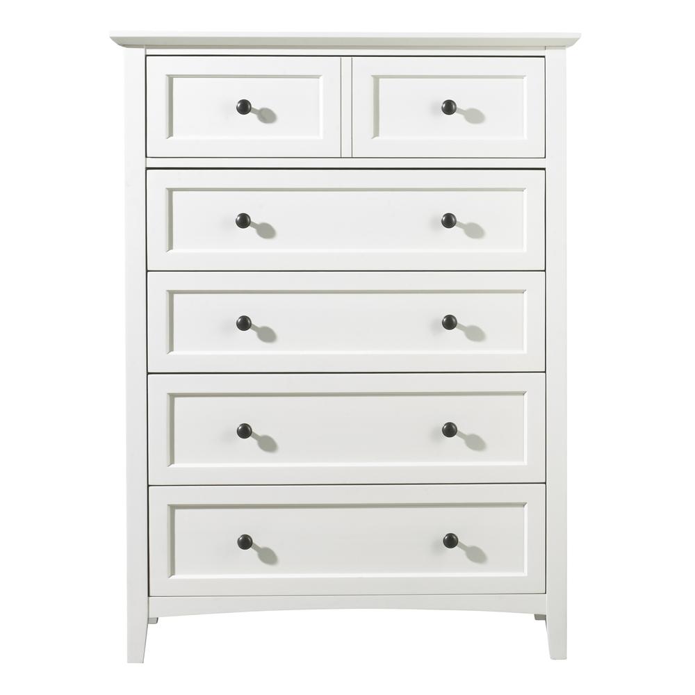 Paragon Five Drawer Chest in White (2024). Picture 3