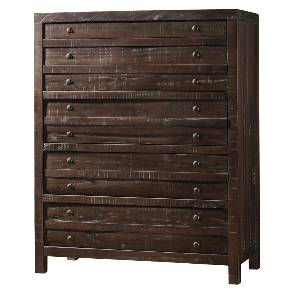 Townsend Five Drawer Solid Wood Chest in Java (2024). Picture 5