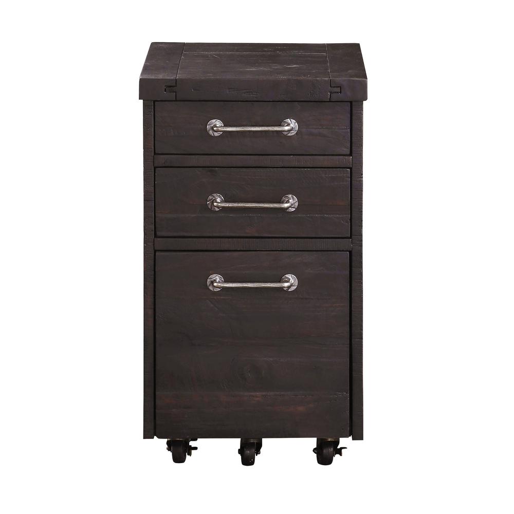 Yosemite Solid Wood Rollling File Cabinet in Cafe. Picture 3