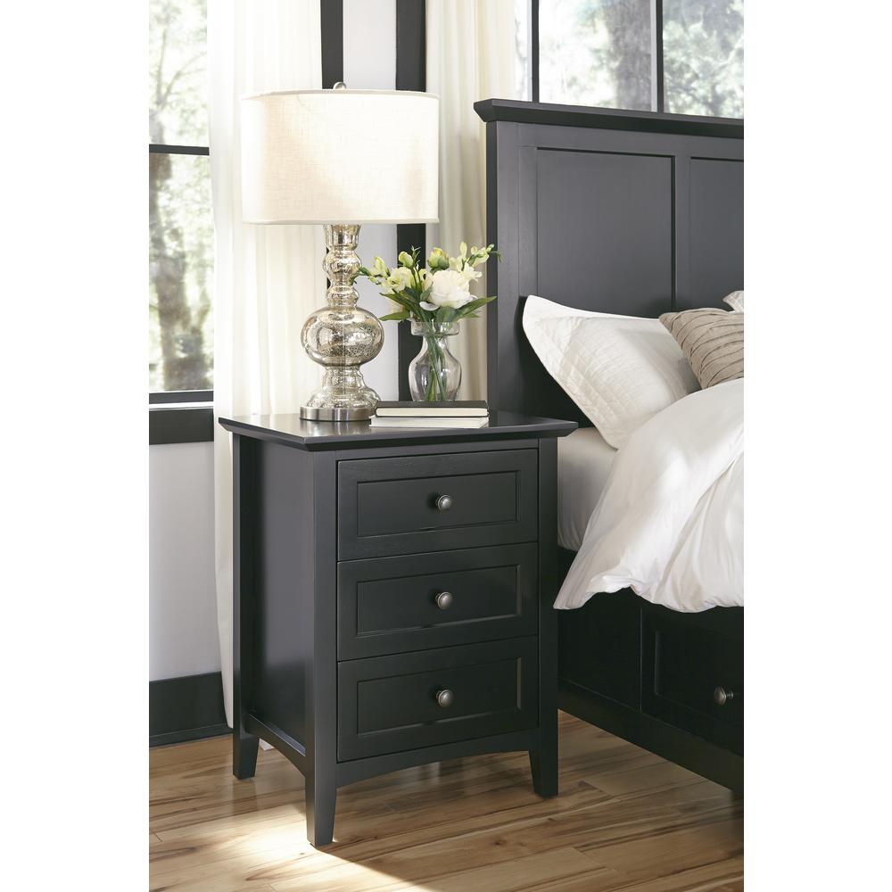 Paragon Three-Drawer Nightstand in Black. Picture 1
