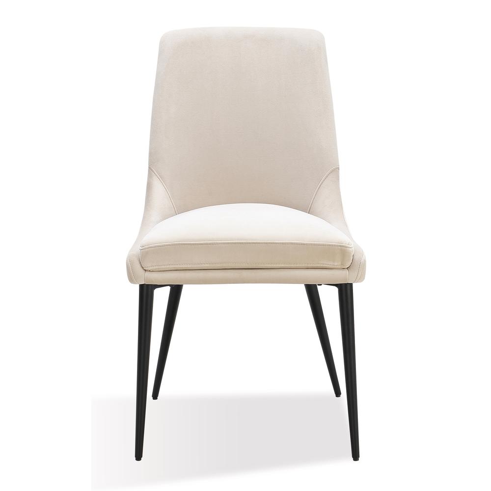Winston Upholstered Metal Leg Dining Chair in Cream and Black. Picture 3