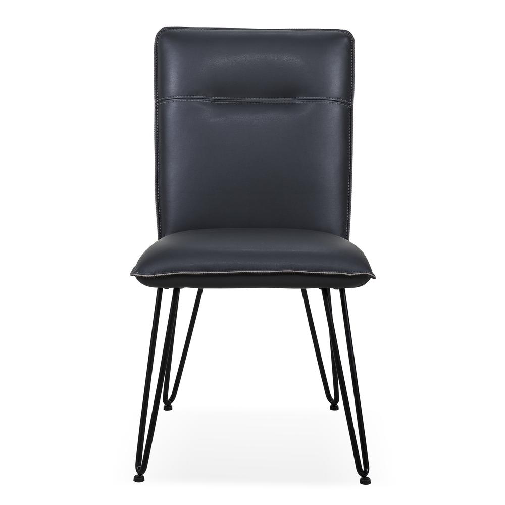 Demi Hairpin Leg Modern Dining Chair in Cobalt. Picture 3