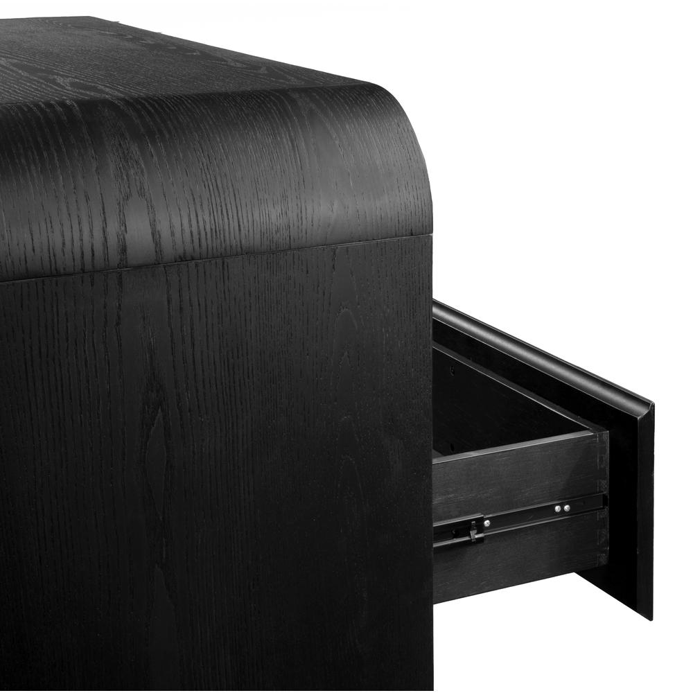 Elora Five Drawer Chest in Jet Black Ash. Picture 4