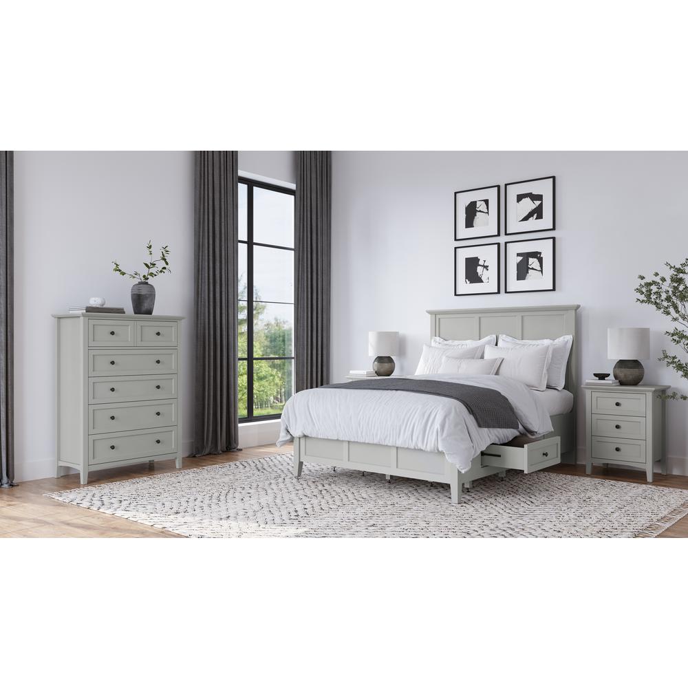 Grace Three Drawer Nightstand in Elephant Grey. Picture 9