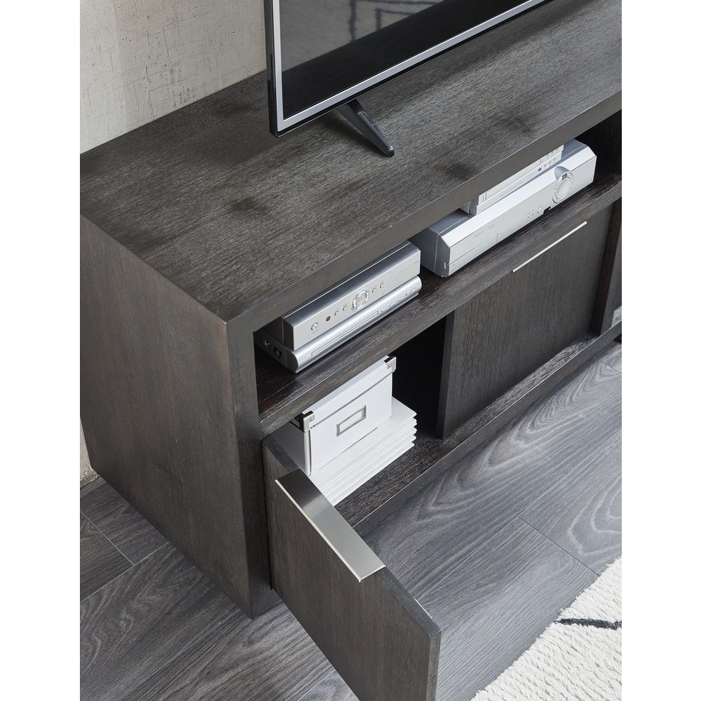 Oxford Solid Wood 74 inch Media Console in Basalt Grey. Picture 3