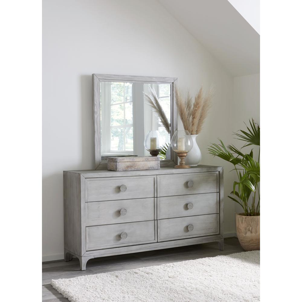 Boho Chic Six-Drawer Dresser in Washed White (2024). Picture 2