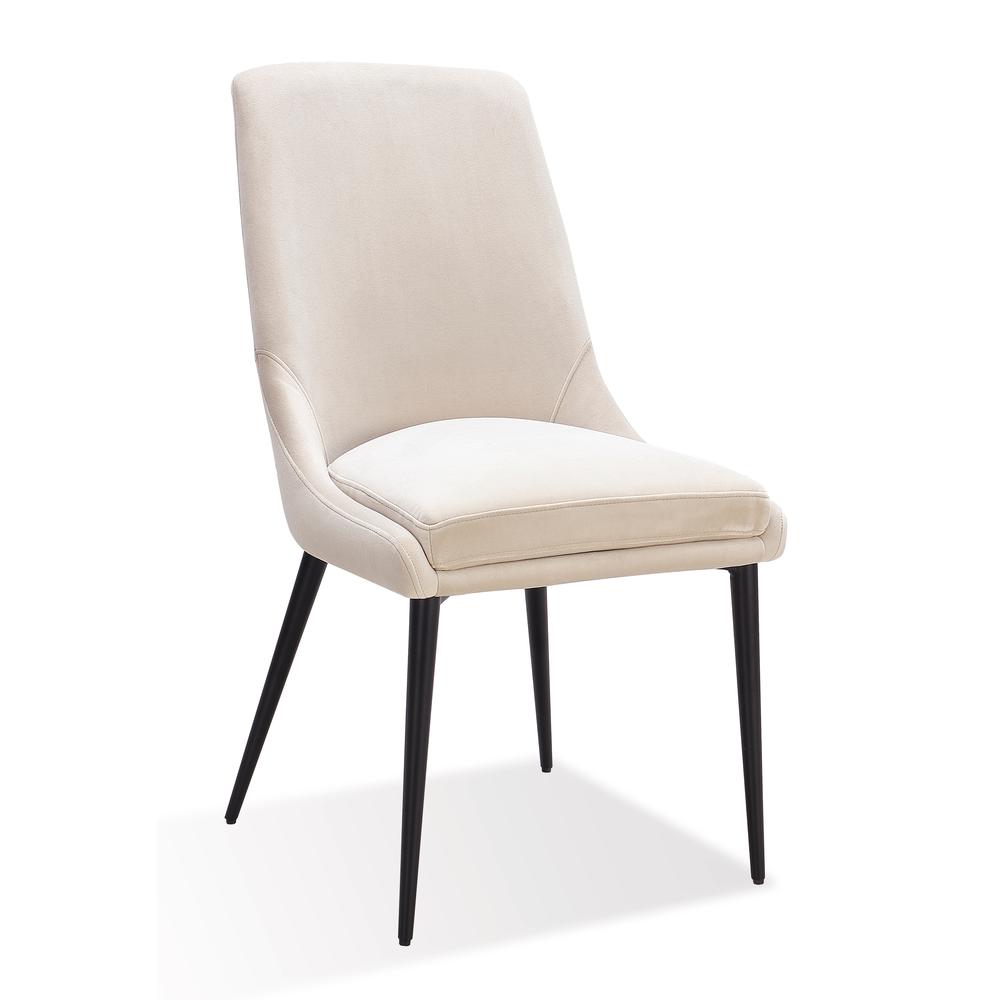 Winston Upholstered Metal Leg Dining Chair in Cream and Black. Picture 4