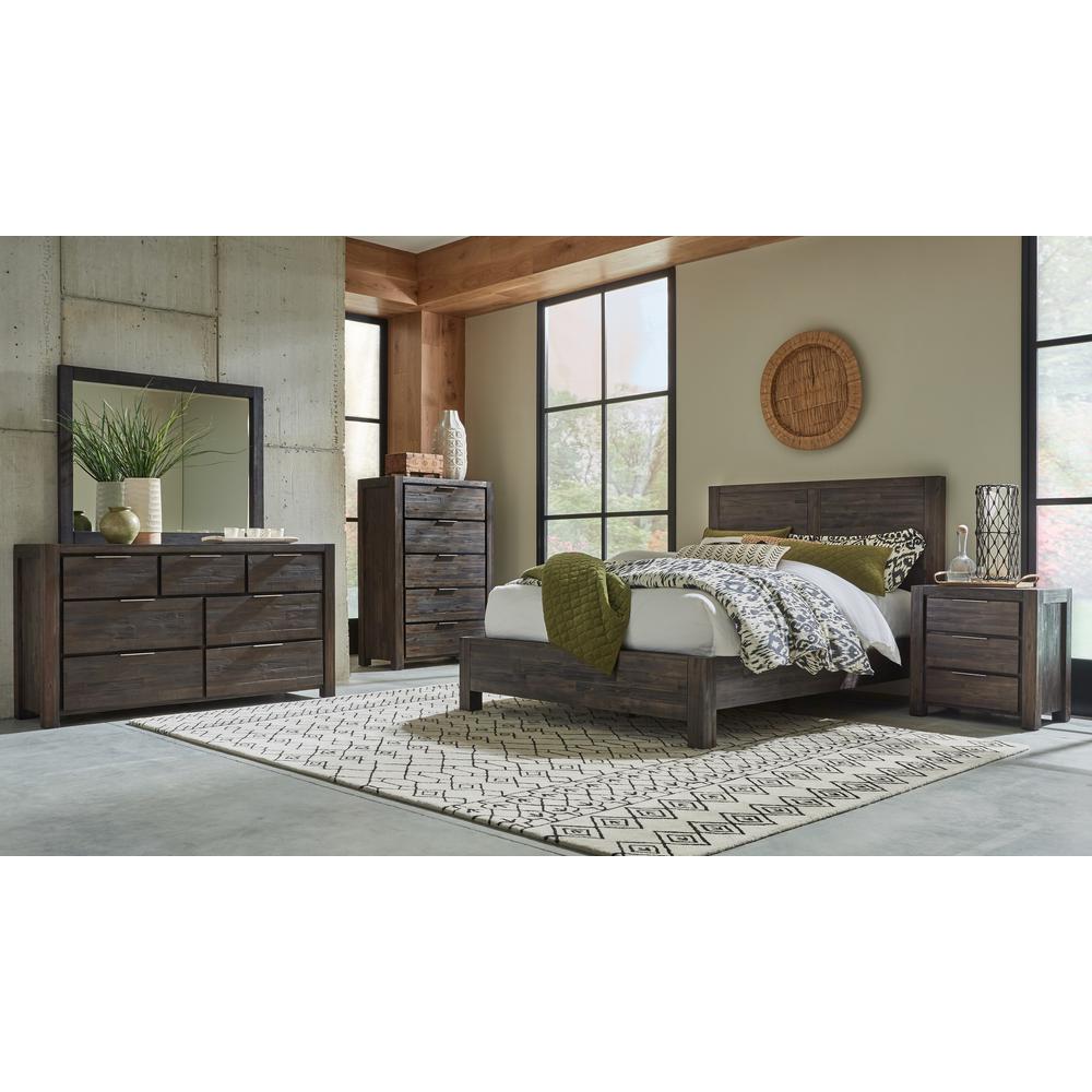 Savanna Three Drawer Solid Wood Nightstand in Coffee Bean. Picture 3